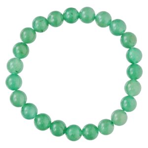 Green Jade Bracelet - Healing Crystal Wealth Bracelet - Jade Bracelet for Unisex - Bring Good Luck Prosperity and Emotional Balance 8mm Gemstone